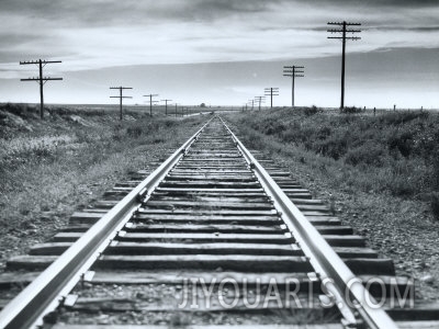 ewing galloway empty railroad tracks