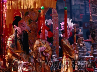 curtis martin oriental figures at chinese new years eve ceremony san francisco california usa