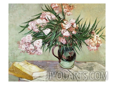 vincent van gogh vase with oleanders and books c 1888