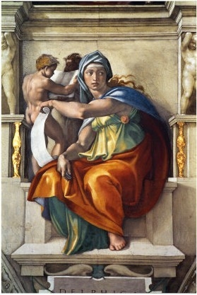 The Sistine Chapel; Ceiling Frescos after Restoration, the Delphic Sibyl