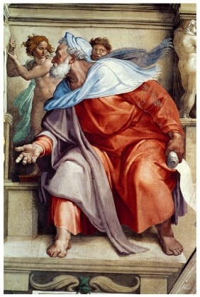 The Sistine Chapel; Ceiling Frescos after Restoration, the Prophet Ezekiel