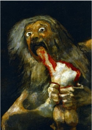 Saturn Devouring One of His Sons, Detail, from the Series of Black Paintings