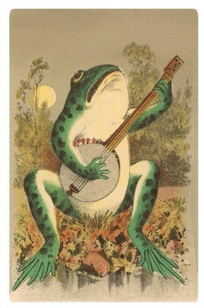 Frog Playing Banjo in Moonlight