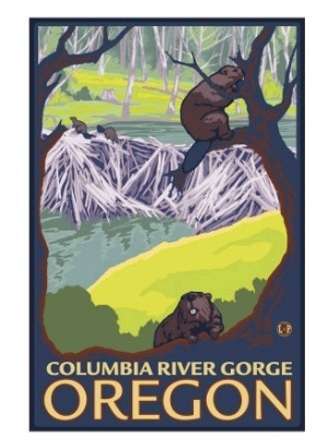 Beaver Family, Columbia River Gorge, Oregon