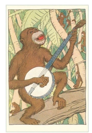 Chimp Playing Banjo