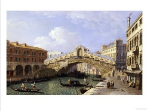 The Rialto Bridge Venice from the South with the Fondamenta Del Vin and the Fondaco Dei Tedeschi