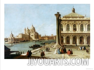 Entrance to Grand Canal, Venice, with Piazzetta and the Church of Santa Maria Della Salute