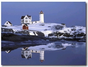 Nubble at Christmas Time in New England