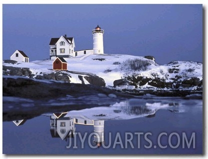 Nubble at Christmas Time in New England