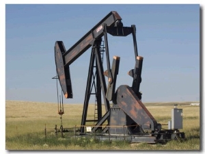 Oil Rig Pumps Oil from the Montana Ground