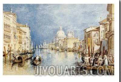 The Grand Canal, Venice, with Gondolas and Figures in the Foreground, circa 1818
