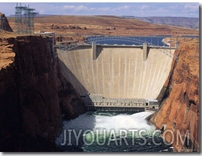 Water is Released Below the Glen Canyon Dam on the Colorado River