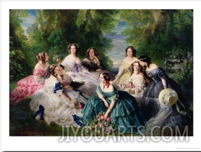 Portrait of Empress Eugenie Surrounded by Her Maids of Honor, 1855