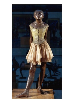 Little Dancer Aged Fourteen, 1880 1881, Bronze with Muslin Skirt and Satin Hair Ribbon