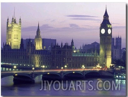 Houses of Parliament at Night, London, England
