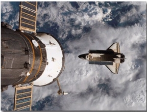 Space Shuttle Atlantis After It Undocked from the International Space Station on June 19, 2007