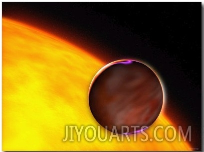 Shows a Dramatic Close Up of the Extrasolar Planet XO 1B Passing in Front of a Sun Like Star