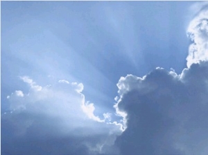 Sky with Rays of Sun and Clouds