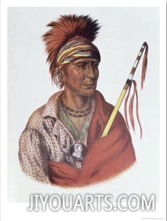 Notchimine, an Iowa Chief, The Indian Tribes of North America, c.1837