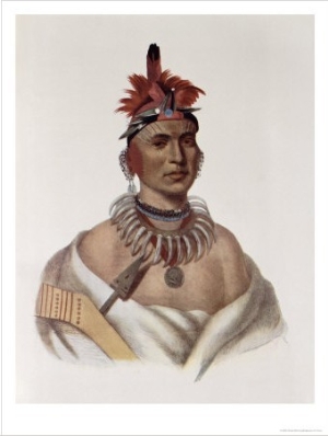 Chon Ca Pe, Oto Chief, The Indian Tribes of North America, Vol.1, Mckenney and Hall, Pub.Grant