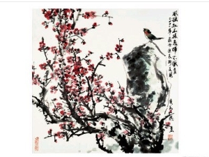 Cherry Blossoms and Bird