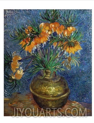 Crown Imperial Fritillaries in a Copper Vase, c.1886