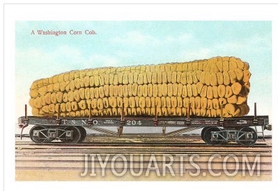 Giant Corn Cob on Flatbed, Washington