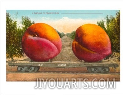 Giant Peaches on Flatbed