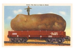 Giant Potato on Rail Car, Maine