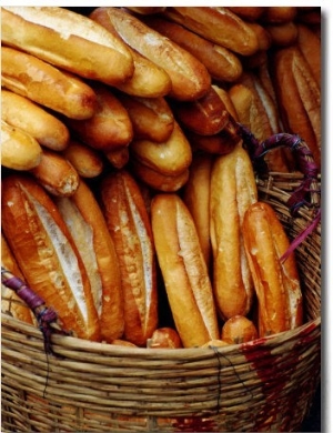 Baguettes in Basket at Central Market, Can Tho, Vietnam