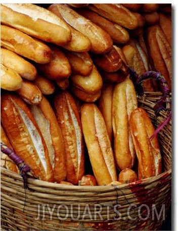 Baguettes in Basket at Central Market, Can Tho, Vietnam