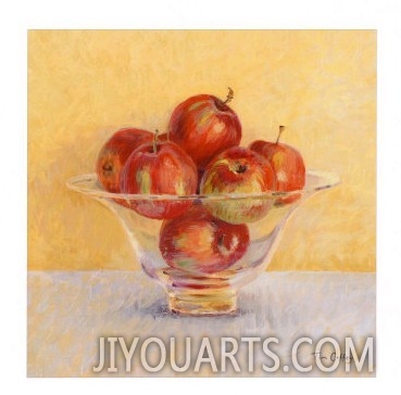 Apples in Glass Bowl