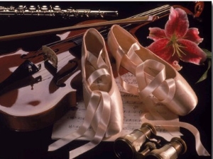 Ballet Shoes, Violin, Flute, and Flower