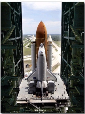 The Space Shuttle Discovery Begins Its Six Hour Trek from the Vehicle Assembly Building