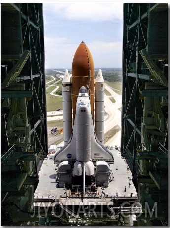 The Space Shuttle Discovery Begins Its Six Hour Trek from the Vehicle Assembly Building