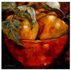 Apples in Red Bowl
