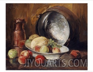 E. KrugerStill Life with Fruit and Copper Pot