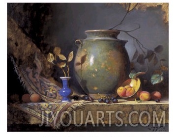 Olive Jar and Apricots