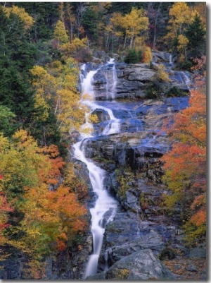 Autumn, Silver Cascade Waterfall, Crawford Notch