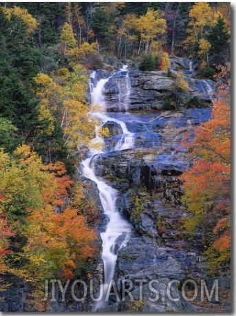 Autumn, Silver Cascade Waterfall, Crawford Notch