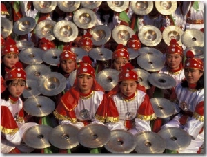 Cymbals Performance at Chinese New Year Celebration, Beijing, China