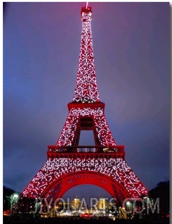 Eiffel Tower Decorated for Chinese New Year