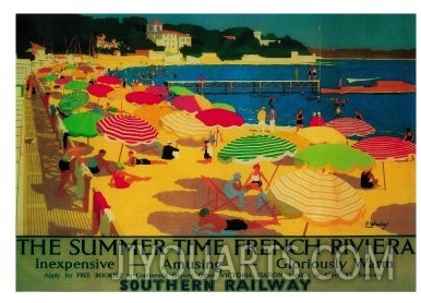 Summertime French Riviera Vintage Poster   Europe