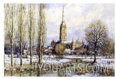 Salisbury Cathedral from the Water Meadows, c.1893