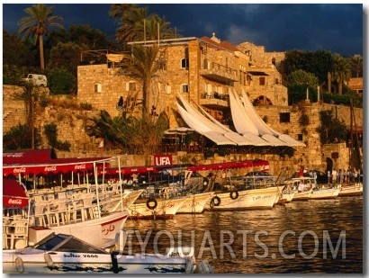 Boats on Waterfront, Byblos, Jabal Lubnan, Lebanon