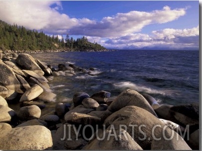 Shoreline of Boulders, Lake Tahoe, California, USA
