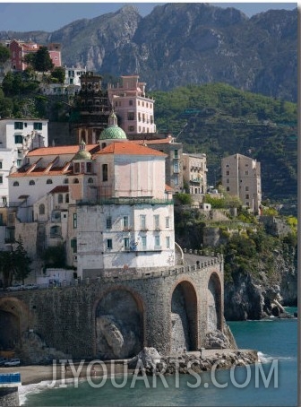 Town View from Coast Road, Amalfi, Campania, Italy
