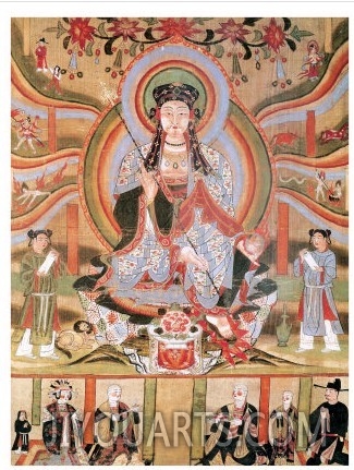 Buddhist Banner Depicting Dizang and the Six Roads to Rebirth, from Dunhuang (Painting on Silk)