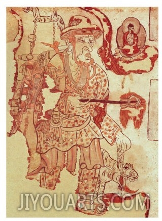 Chinese Figure Possibly Hsuan Tsang (602 664) Carrying the Buddhist Scriptures