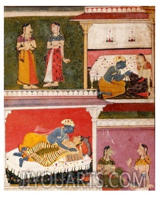 Illustration to Rasikapriya of Keshau Das, Mewar, Early 17th Century
